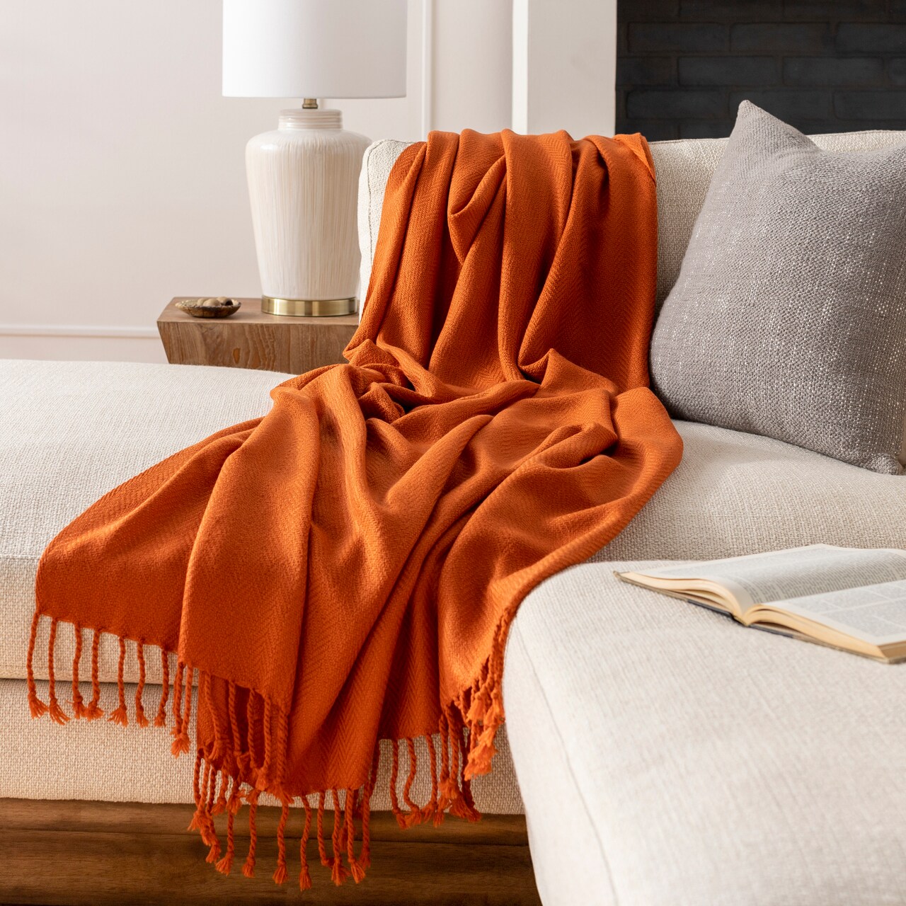 CC Home Furnishings 50" x 60" Sweet Indulgence Pumpkin Orange Throw Blanket